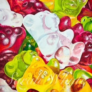 Red, White, Yellow, and Green gummy bears